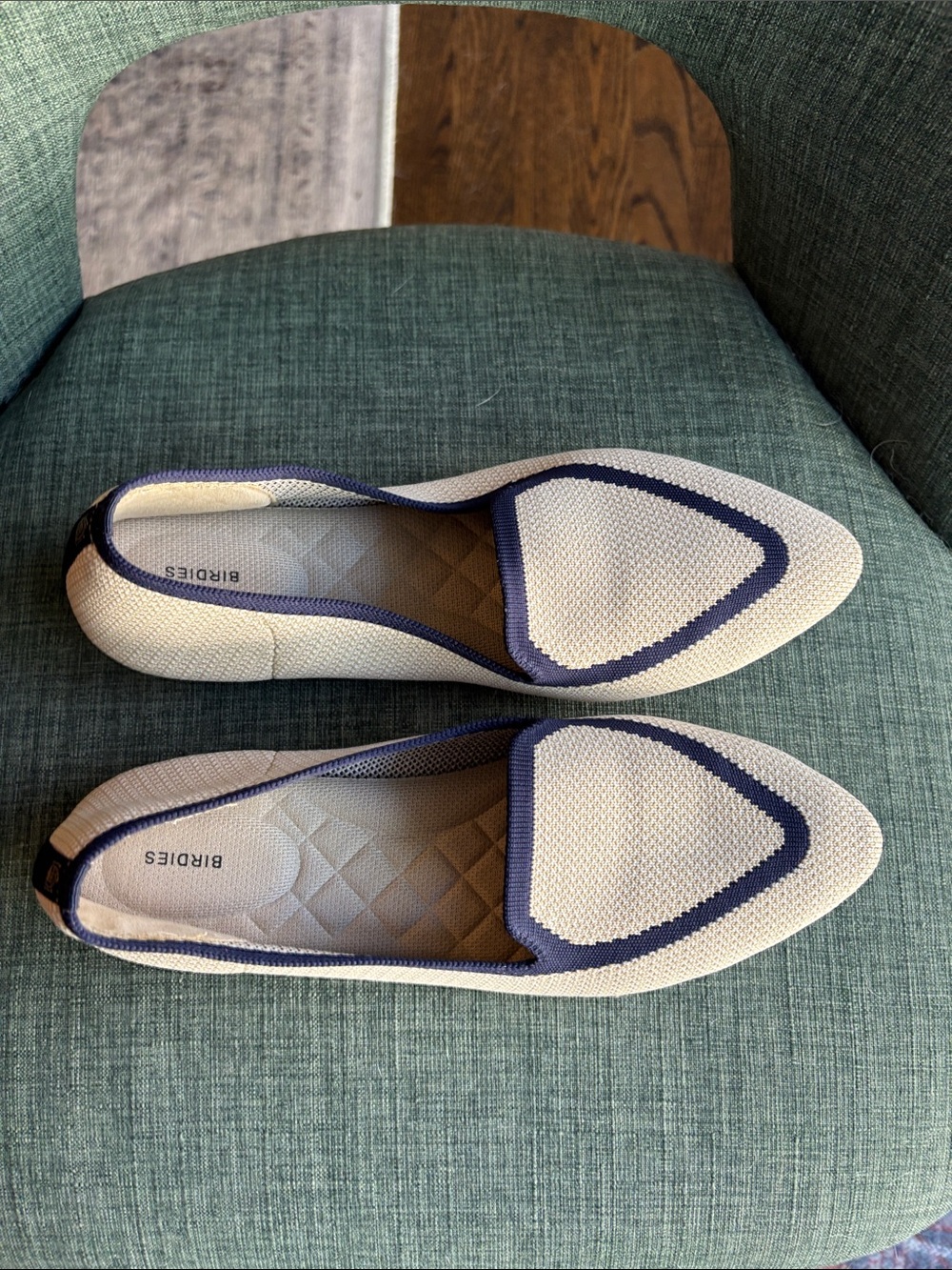 Birdies the blackbird flats loafers eggshell navy  Ballet Flats women 9.5 EUC - Picture 3 of 11